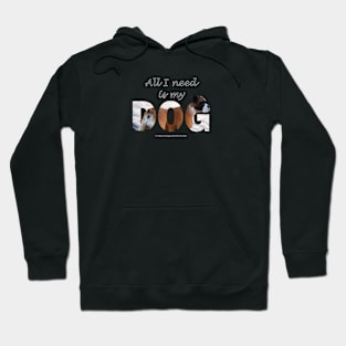 All I need is my dog - Boxer dog oil painting word art Hoodie